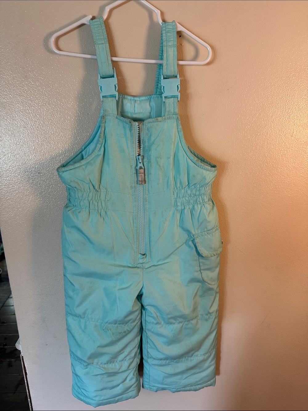 Carter's Aqua Snow Bib Overalls with Front Zipper